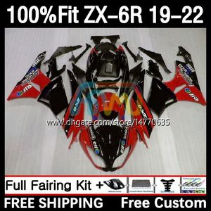 OEM-Verkleidungsset für KAWASAKI NINJA ZX-6R ZX 636 ZX636 ZX6R 19 20 21 22 Karosserie 6DH.91 ZX 6R ZX-636 2019 2020 2021 2022 Rahmen 600CC 19-22 Spritzgusskörper rot schwarz