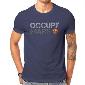 Camisetas masculinas Mars 2022 Space Explorers Occupy Classic Tshirt Men de alta qualidade Men de verão de manga curta Harajuku camiseta