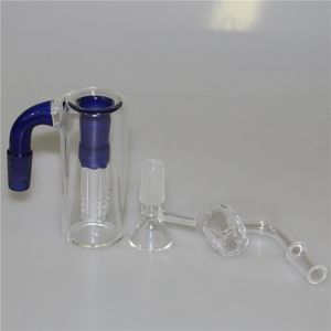 Hookahs Bong Catchers med Quartz Banger Bowl 14mm 18mm tjock Pyrex Glass Bubbler Ash Catcher 45 90 graders Ashcatcher Water Pipes