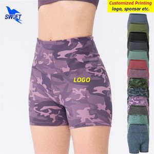 Snabbt torr elastisk hög midja yogakort kvinnor atletisk gym fitness träning leggings kör tights bror sportkläder anpassad 220704