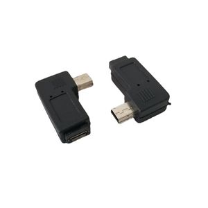 1 Mini USB maschio a Micro USB 5 pin femmina 90 gradi angolo sinistro convertitore adattatore jack spina nera