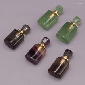 Colares com Pingente Pedra Semipreciosa Natural Roxo Fluorita Verde Frasco de Perfume Contas Faça Você Mesmo Jóias Colar Pulseira Pingente Morr22