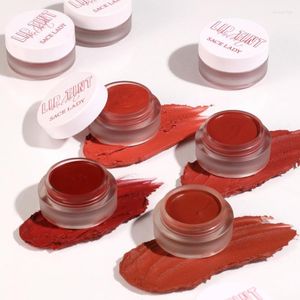 Cores de brilho labial Clay fosco de veludo-de-uso dupla bochecha de uso de uso mais pigmento macio de batom liso