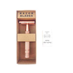 Nxy Rose Gold Razor Classic Double Edge Безопасность Бритва для Мужевых Шварцвоментов Волос Удаление волос с Blasters Blains Ручная бритва 220414