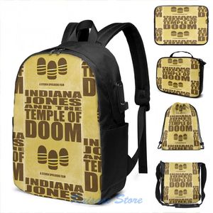 Backpack Indiana Jones And The Temple Of Doom USB Charge Men School Bags Women Bag Travel Laptop