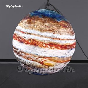 Hanging LED Inflatable Planet Solar System Balloon Lighting Ball Air Blow Up Printing Sphere For Venue Ceiling Decoration