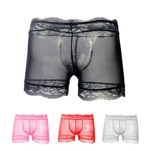 Underpants Men's Sexy Underwear Transparent Lace Open File Temptation Flat Feet Sex Breathable Alternative Performance ActingUnderpants