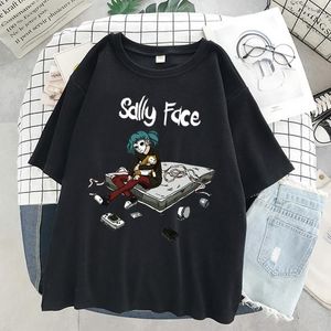 T-shirt feminina Sally Face Graphic Cirtle Women Women Funny Shorve Shorve Summer Moda Casual Sleeve Casual Tops