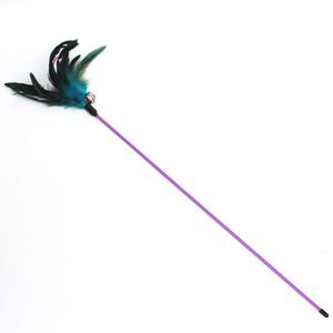 Cat Toys 1pc Funny Teaser Wand Creative Bell Decor Feather Toy Training Pet Supplies Favors Random Color