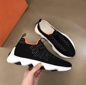 Berömda design Eclair Men Sneakers Shoes Mesh Slip On Sports Chunky Rubber Trainers Knit Calfskin Rubber Sole Casual Runner Walking Luxury Shoes Original Box