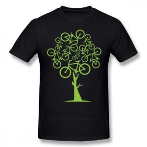 Artistic Picture Green Bicycle Tree T Shirt For Men Slim Fit Swag Plus Size Tee Camiseta Christmas Gift Tshirt Cotton Fabric 220520