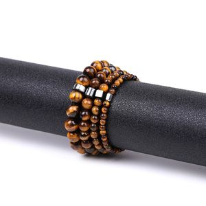 Natural Energy Stone Handmade Beaded Strands Charm Bracelets Yoga Sports Elastic Jewelry For Women Men