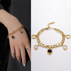 Bracelets For Women Fashion Charm Luxury Gold Color Brand Stainless Steel Roman Numerals Bangles Bangle Accessories Jewelry Wholesale Cuff On Hands Girlfriends