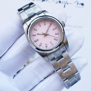 Women's Watch Women's Automatic Watch Pink Oyster Armband 28/31mm Rörelse Small Dial 904l Steel Luminescent Scale Watch