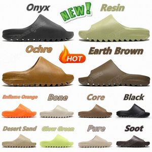Designer Slipper men EVA Rubber woman Comfortable Sandals New Colleettion Glow Green Soot Onyx Black Bone White Resin foam slides for mens