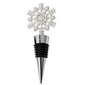 Bar Tools Winter Wedding Favors Silver Finished Snowflake Wine Stopper with Simple Package Christmas Party Decoratives SN4736