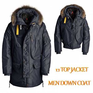 Top Men's Down Parkas Real Big Fur Collar Hooded White Goose Jacket Winter Coat Men Warm Parka Padded Jackets