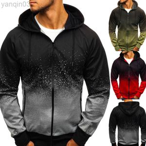 Moda Digital Print Mannen Sweater Nieuwe Herfst Winter Casual Casual Vest Jas Heren Gradint Hooded Sweatshirts L220801