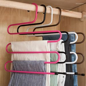 Hänger rack s-formade 5 lager byxor halsduk hänger rack badrum kök arrangör byxor hållare slips för kläder