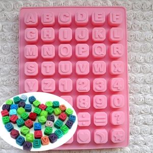 48pc Lettere Alfabeto Stampo per cioccolato in silicone Stampo per dolci da forno Fatto a mano Fai da te Cubetti di ghiaccio Caramelle Sapone Strumento per decorare Sapone Vassoio 220517