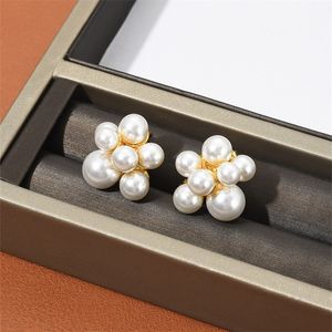 Fashionable Temperament Flower Stud Cluster Pearl Ball Earrings Female High-End Texture All-Match Jewelry Gift