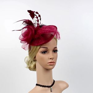 bride Hottest Colorful Feather Fascinator Hats For Church Wedding Party Evening Prom Popular Ladies Headband