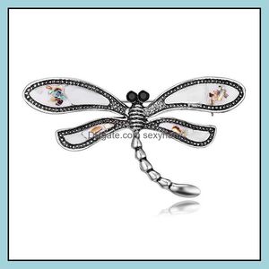 Piny broszki biżuteria Dragonfly for Women Shell Owad Brooch Enamel Pins Prezenty Prezenty Kobieta męska klapka