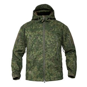 Men's Jackets Men's Military Camouflage Fleece Tactical Jacket Men Waterproof Softshell Windbreaker Winter Army Hooded Coat Hunt Clothes
