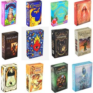 Kids Toys 19 Styles Tarots Witch Rider Smith Waite Shadowscapes Wild Tarot Deck Cartões de jogo com caixa colorida em inglês Versão em estoque 0168