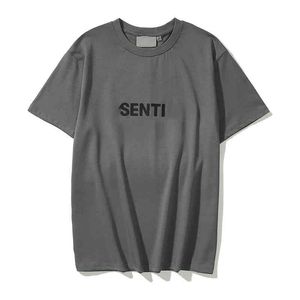 Herr t-shirts street mode bröst tredimensionella brev män och kvinnor sommar lös par kort ärm t-shirt 2022