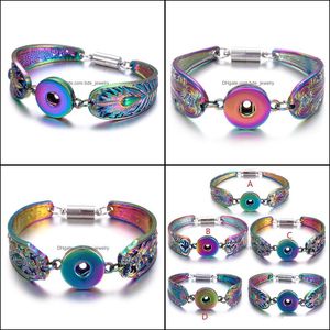 Pulseiras de charme jóias snap jóias colorf magnetic metal 18mm botão de pulseira para mulheres entrega intercambiável 20 dhseller2010 dhpjd