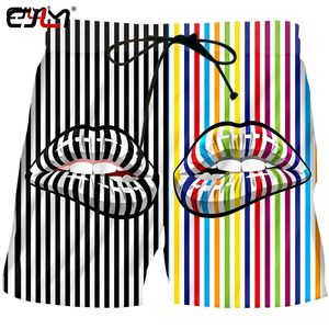 MENS Cool Drop Beach Shorts 3D Stripes creative labbra cuciture per spandex cool 220623