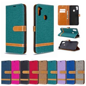 Denim Leather Flip Wallet Card Slot Capas Para Samsung Galaxy A3 A5 A6 A7 A8 A8 A8 A10 A45 A50 A50 PLUS 2018 2017 2016 Phone Case