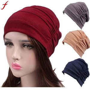 Kvinnor ny elastisk mössa turban muslimsk kemoterapi cancer kemo hatt beanie scarf aallj