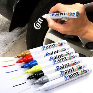 Waterproof Car Wheel Tire Oily Mark Pen, Auto Rubber Tyre Paint CD Metal Permanent Marker Graffiti Touch Up, White