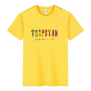 luxury trapstar T-Shirts 21ss Designer t Shirts Chest Letter Laminated Print Short Sleeve High Street Loose Oversize Casual T-shirt 100% Cotton Tops for Men and Women