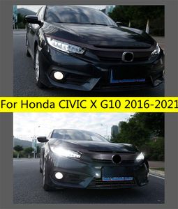 Pełna LED przednie światła dla Honda Civic X G10 16-21 DRL Dynamiczny sygnał skrętu Sygnał reflektorów wysoko wiązki Lampa Projektora Projektora