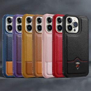 Luxo híbrido híbrido clássico clássico estiloso anti -scratch casos de couro punhado de couro macio tpu macio tpu protetor à prova de choque para iPhone 13 12 11 Pro máximo xs xr x 7 8 plus