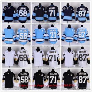 Movie College Vintage Ice Hockey Wears Jerseys Custom 58 KrisLetang 59 JakeGuentzel 66 Lemieux 71 EvgeniMalkin 72 PatricHornqvist 87 SidneyCrosby Jersey