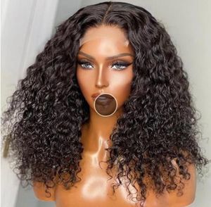 Lace Human Hair Wigs Short Curly Bob Wigs For Women Brazilian Pre Plucked On Sale x4 x4 x5