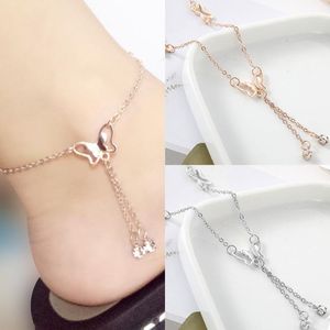 Temperament Butterfly Single Drill Tassel Anklet Kvinnor Koreansk Fashion Armband Tillbehör Partihandel Gratis