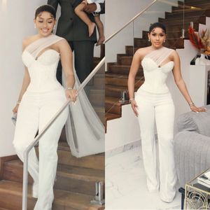 Chic Evening Dresses Women 2022 Jumpsuit robe soiree femme Prom Gowns Lace Beading Party Dress with Wrap Formal Occasional Robe