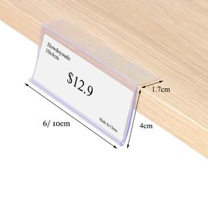 Plastic PVC L Data Strips Adhesive Tape Mechandise Price Tag Display Shelf Talker Sign Label Card Holder Supermarket Rack 50pcs