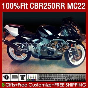 Injektionsfeedningar för Honda CBR250RR 1990 1991 1992 1995 1996 1997 1998 1999 131NO.91 MC22 CBR250 CBR 250RR 250 RR CB 250CC 90 91 92 93 94 95 96 97 98 99 Kropps svart silver