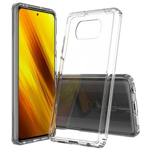 Casos à prova de choque de cristal de acrílico anti-riscos para Xiaomi Poco X3 NFC F3M3 Pro 5G TPU Rígido Plástico Capa traseira