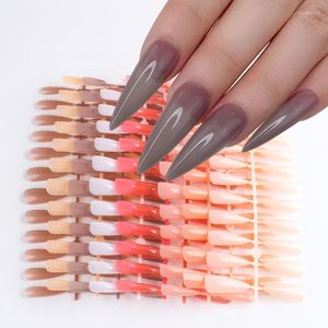 False Nails 216Tips/Box Fake Coffin Long Ballet Press On Translucent Jelly Manicure Full Cover Detachable Fingernails TRTX216 Prud22