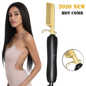 Uppvärmningskam Hår rätare Platta strykjärn Rättvisande borst Hår Rak Styler Korrugering Curling Iron Hair Curler Comb 220727