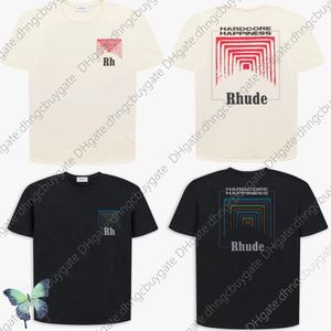 T-shirtdesigner säljer väl tredimensionell grafik Khaki Summer T Shirt Men Rhude T-shirt överdimensionerad hög kvalitet