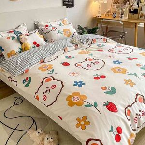 Cute Bear Bedding Set for Kids Adult with Bed Linen Duvet Cover Pillowcase 150x200 Boys Girls Single Queen Size Home Textile