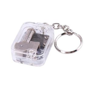 Nyckelringar Mini Music Box nyckelkedjor DIY Spela Set 18 toner Mekaniska metalllådor Ringar med skruvar Heminredning